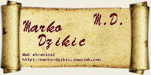 Marko Džikić vizit kartica